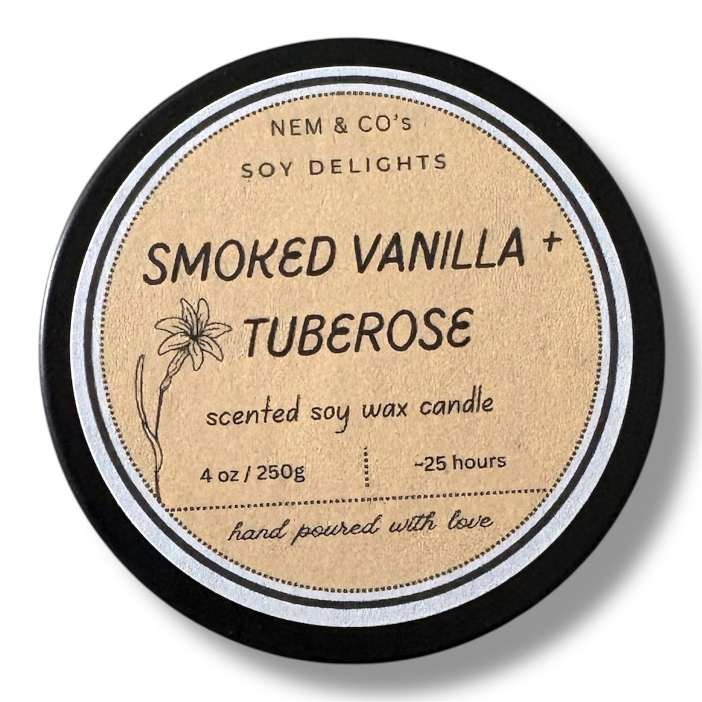 Vanilla Tuberose - Scented soy candle