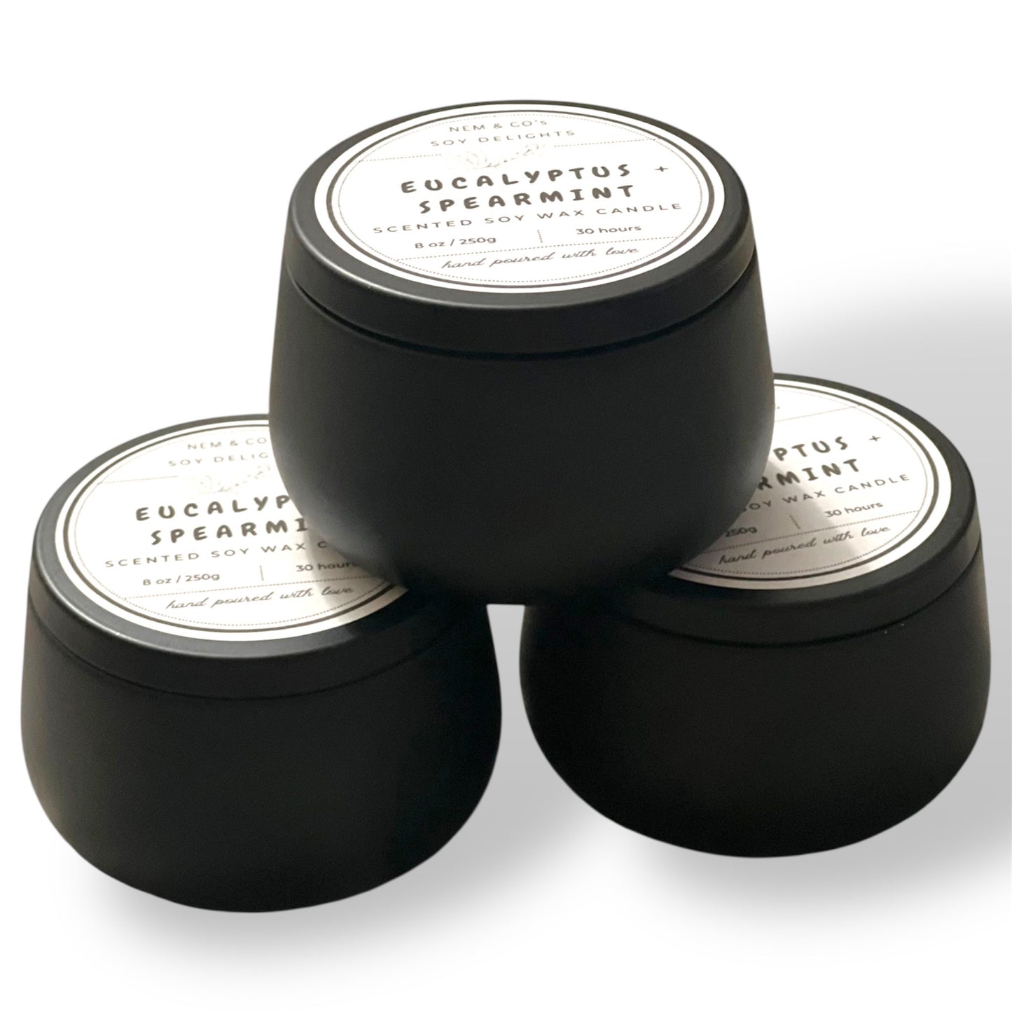 Eucalyptus Spearmint- Scented Soy Wax Candle- travel tin