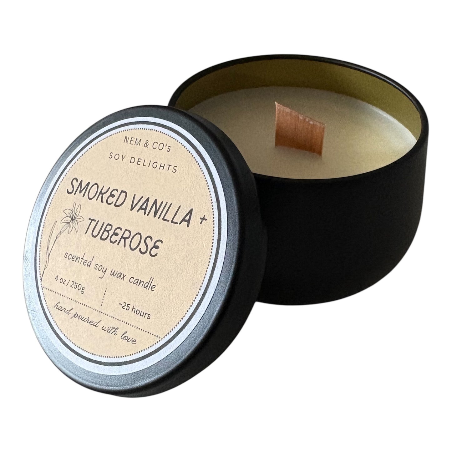 Vanilla Tuberose - Scented soy candle